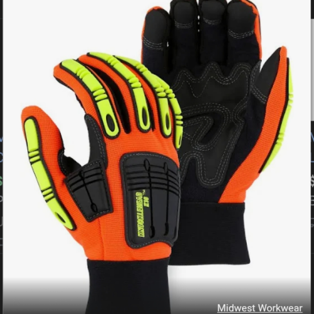 (2) pairs X10 synthetic leather gloves ANSI rated xxl